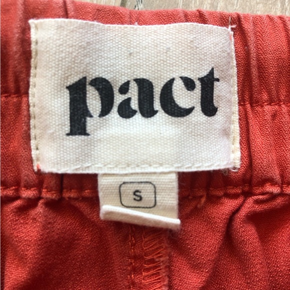 Pact Organic Cotton Woven Twill Drawstring Shorts in Coral Orange Women’s Size S - Picture 10 of 11